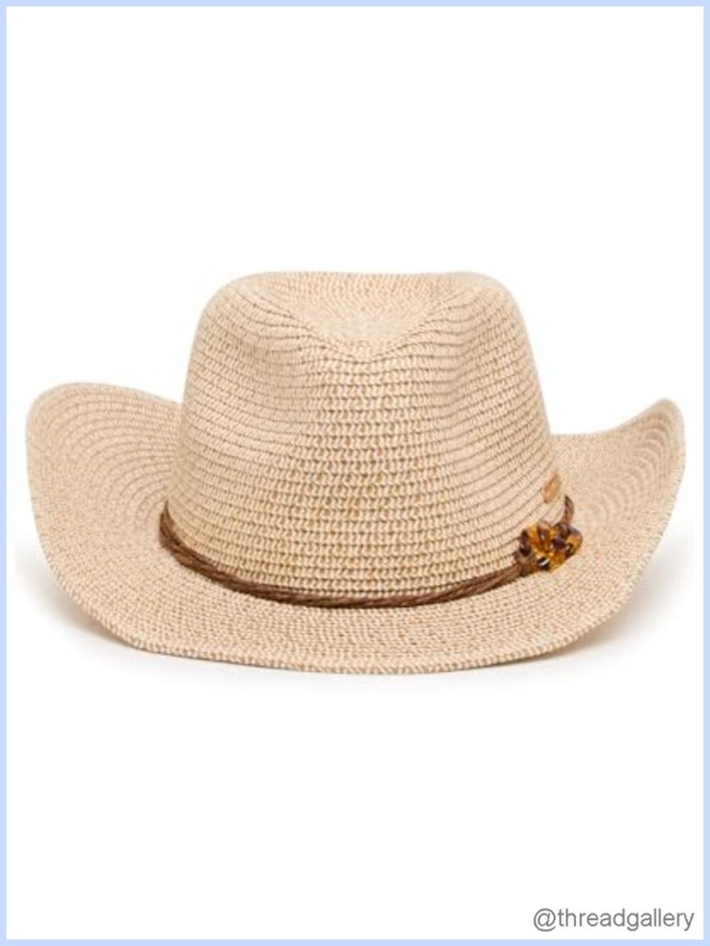 Anne Klein Cowboy Hat Brown Belt Neutral Solid